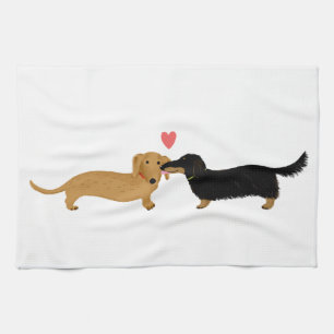 Linge De Cuisine Dachshund Baiser avec coeur