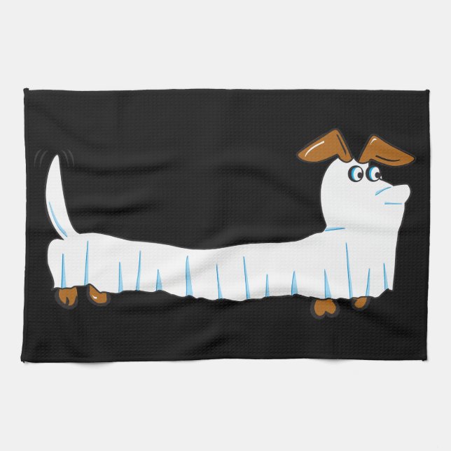 Linge De Cuisine Dachshund d'Halloween (Horizontal)