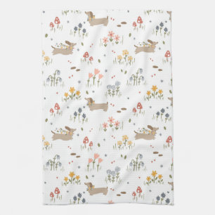 Linge De Cuisine Dachshund Lover Weiner Chien Saucisse Chien Fleur 