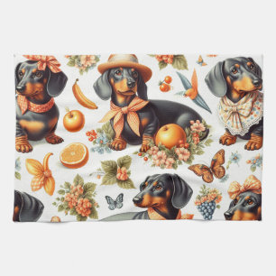 Linge De Cuisine Dachshund vintage sans couture