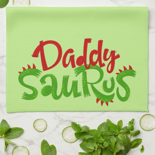 Linge De Cuisine Daddy Saurus Dinosaur (Plié)