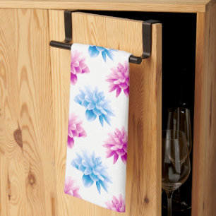 Linge De Cuisine Dahlia Rose, Dahla Bleue, Motif Floral, Fleurs