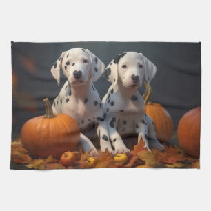 Linge De Cuisine Dalmatian chiot Automne Délice Citrouille