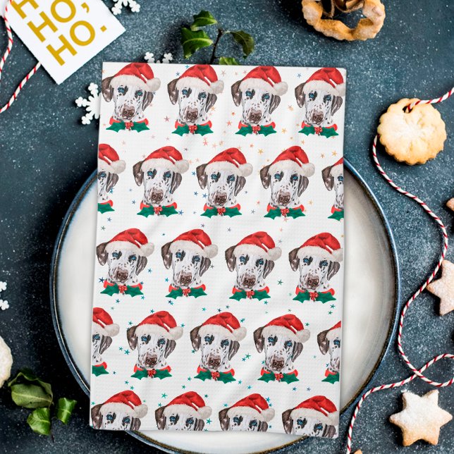 Linge De Cuisine Dalmatian Dog Breed Christmas (Créateur téléchargé)