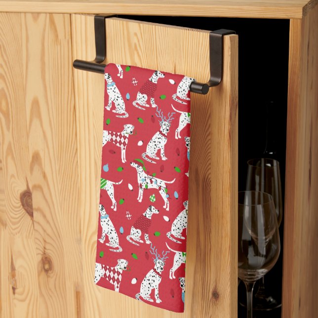 Linge De Cuisine Dalmatie de Noël (Pliage en tiers)