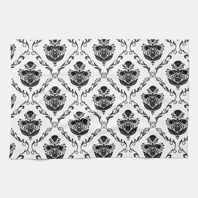 Linge De Cuisine Damas noir traditionnel (Horizontal)