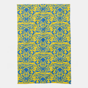 Linge De Cuisine Damask Ukraine Énergification jaune de la liberté 