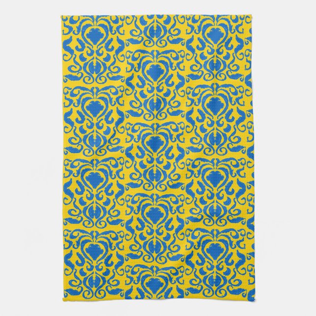 Linge De Cuisine Damask Ukraine Énergification jaune de la liberté  (Vertical)
