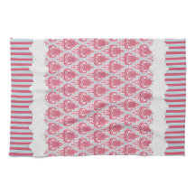 Damassé chic minable et rayures roses et bleues