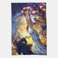 Dame de la Liberté patriotique vintage Drapeau amé