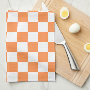 Linge De Cuisine Damier orange visuel classique