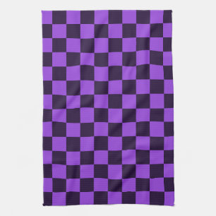 Linge De Cuisine Damier violet et lavande accrocheur