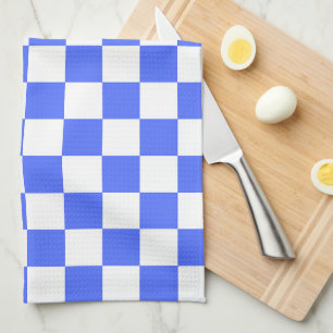 Linge De Cuisine Damier visuel saphir classique 