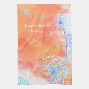 Linge De Cuisine Dandelions soufflant au coucher du soleil