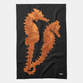 Linge De Cuisine Danse Des Chevaux De Mer (Orange)