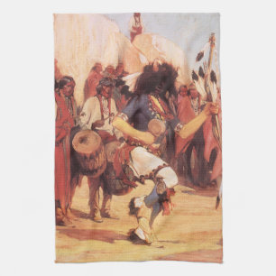 Linge De Cuisine Danseur de bison Amérindiens vintage par Cassidy