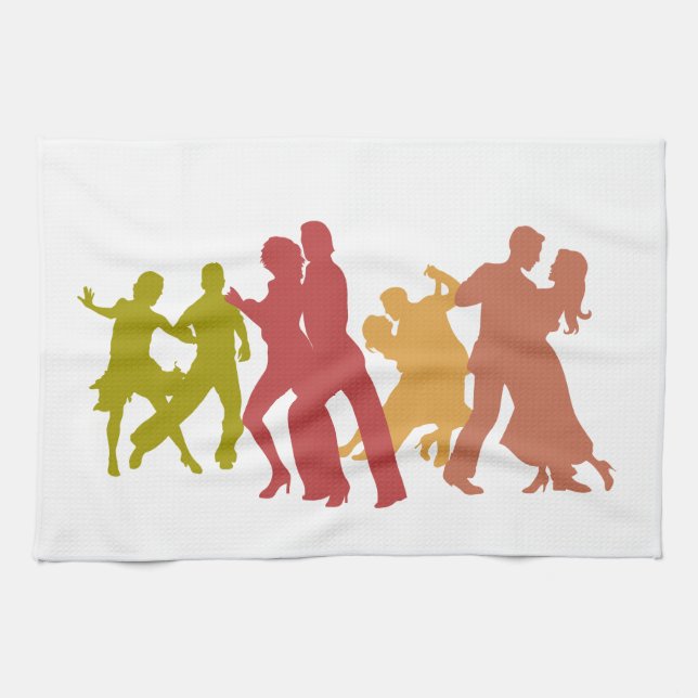 Linge De Cuisine Danseurs colorés de tango (Horizontal)