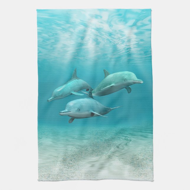 Linge De Cuisine Dauphins de natation (Vertical)