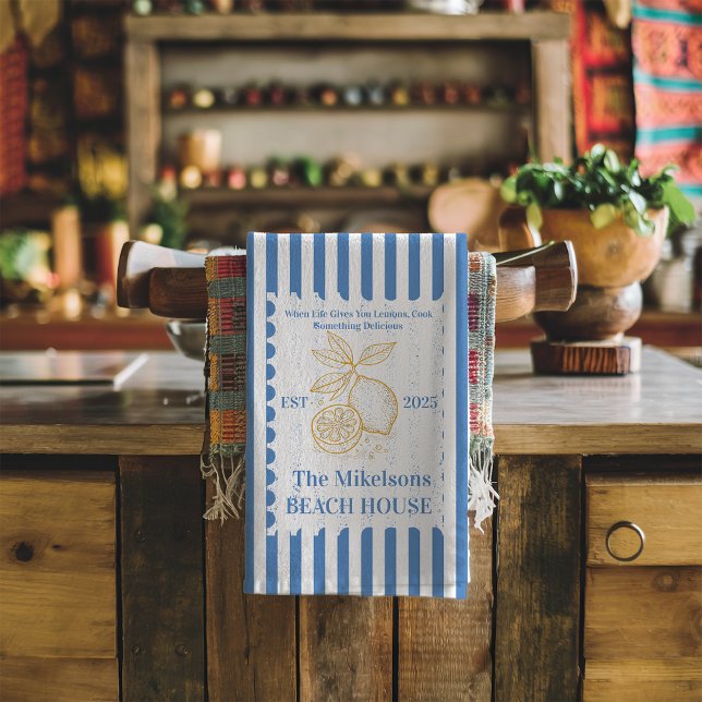 Linge De Cuisine Déco personnalisée de la maison de plage Lemon Bea (Créateur téléchargé)