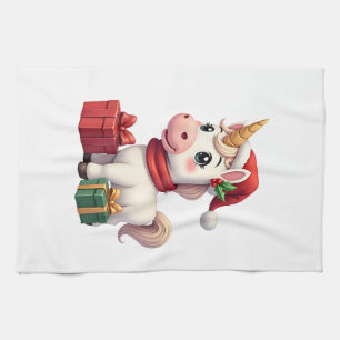 Linge De Cuisine Décoration de Noël Licorne Santa Licorne Noël T-