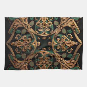 Linge De Cuisine Décoration Motif en bronze vert