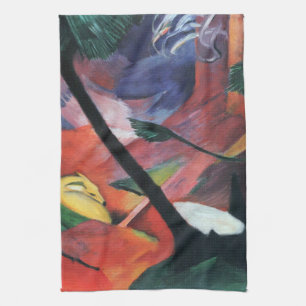 Linge De Cuisine Deer in the Forest II par Franz Marc; Reh im Walde