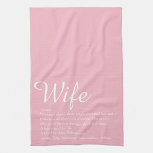 Linge De Cuisine Définition d'épouse écriture élégante rose amusant