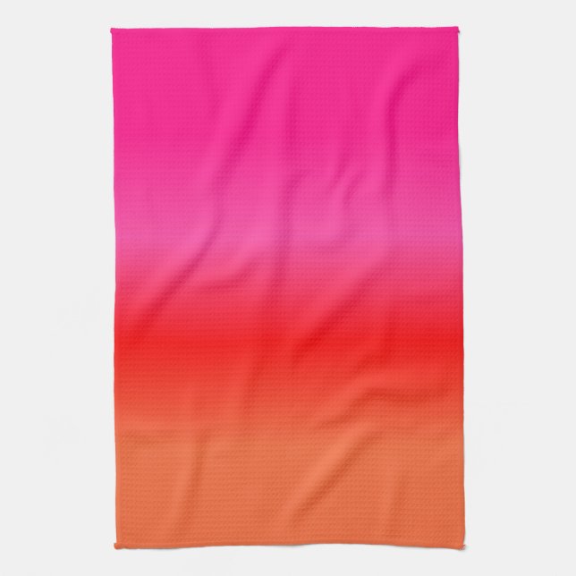 Linge De Cuisine Dégradé rose, rouge et orange (Vertical)