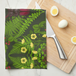 Linge De Cuisine Dendroctones et fougères, feuilles verts