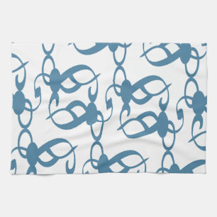 Linge De Cuisine Dentelle tribale bleue d'ardoise