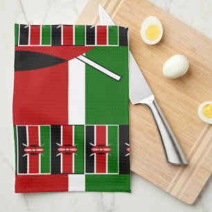 Linge De Cuisine Dernier Kenya Noir rouge vert