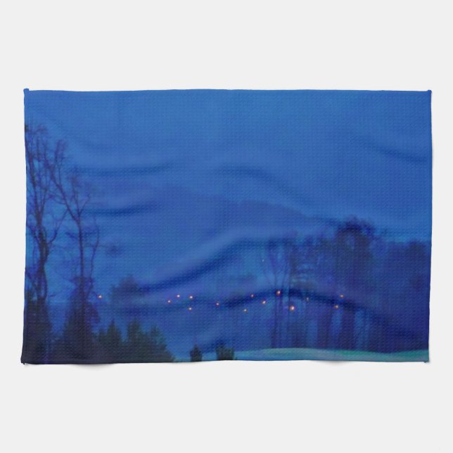 Linge De Cuisine Des lumières scintillantes dans un Blue Mountain M (Horizontal)