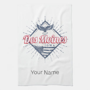 Linge De Cuisine Des Moines City Iowa États-Unis Vintage USA