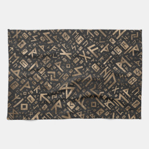 Linge De Cuisine Des runes plus anciennes - or de motif de Futhark