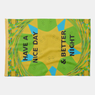 Linge De Cuisine Design circulaire "Bonne journée et meilleure nuit
