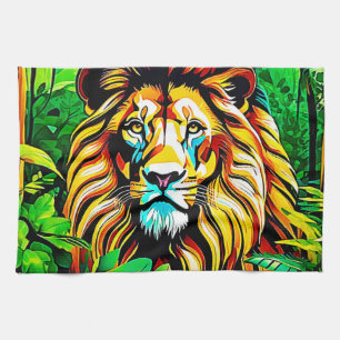 Linge De Cuisine Design d'art pop de Jungle Lion