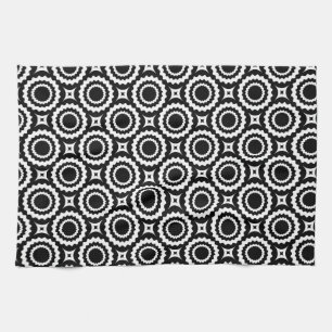 Linge De Cuisine Design de cercles en zigzag noir mignon