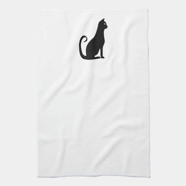 Linge De Cuisine Design de chat noir (Vertical)