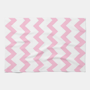 Linge De Cuisine Design de chevrons en zigzag rose et blanc