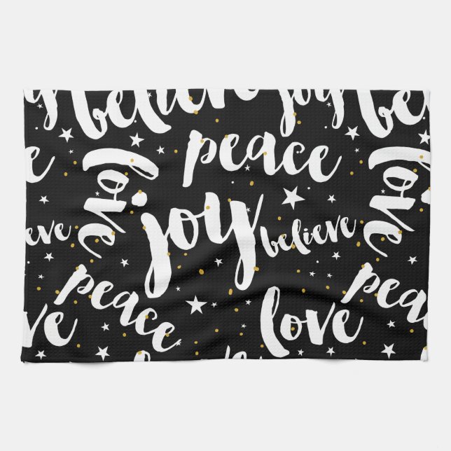 Linge De Cuisine Design de texte blanc sur Arrière - plan noir (Horizontal)