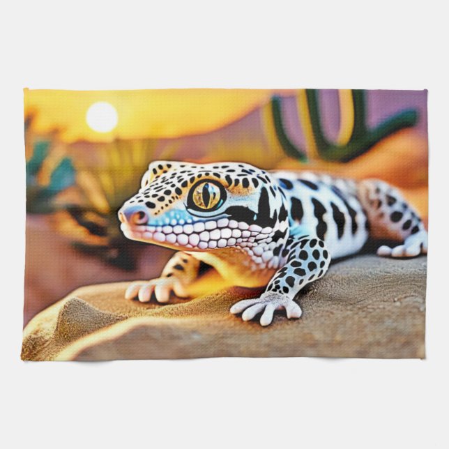 Linge De Cuisine Design du désert de Leopard Gecko (Horizontal)