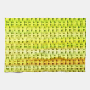Linge De Cuisine Design graphique en osier vert citron