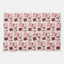 Linge De Cuisine Design rétro dans les tons roses
