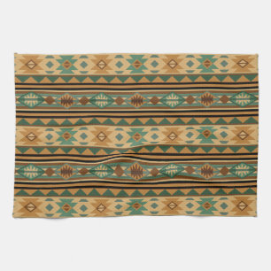 Linge De Cuisine Design Sud-Ouest Vert Tan Brown