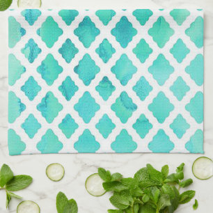 Linge De Cuisine Design Turquoise élégant