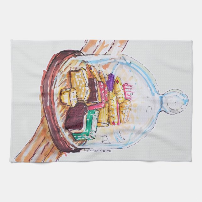 Linge De Cuisine Desserts Sous Dôme De Verre (Horizontal)