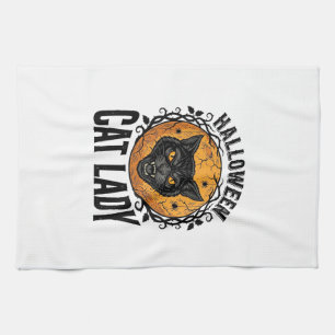 Linge De Cuisine Dessin de chemise de chat noir vintage de dame de 