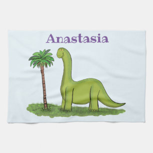 Linge De Cuisine Dessin de dinosaure de brontosaure vert mou