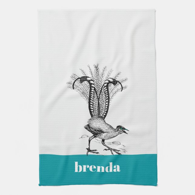 Linge De Cuisine Dessin de ligne noire - LyreBird (Vertical)