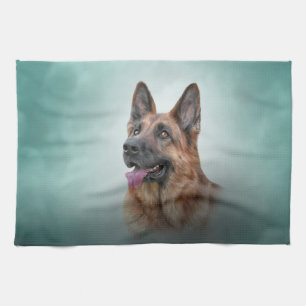 Linge De Cuisine Dessin du berger allemand